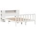 Lit bibliothèque sans matelas blanc 135x190 cm bois pin massif - Photo n°3