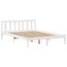 Lit bibliothèque sans matelas blanc 135x190 cm bois pin massif - Photo n°5