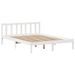 Lit bibliothèque sans matelas blanc 135x190 cm bois pin massif - Photo n°5