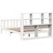 Lit bibliothèque sans matelas blanc 135x190 cm bois pin massif - Photo n°8