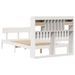 Lit bibliothèque sans matelas blanc 135x190 cm bois pin massif - Photo n°8