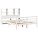 Lit bibliothèque sans matelas blanc 135x190 cm bois pin massif - Photo n°3