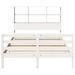 Lit bibliothèque sans matelas blanc 135x190 cm bois pin massif - Photo n°4