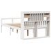 Lit bibliothèque sans matelas blanc 135x190 cm bois pin massif - Photo n°6