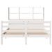 Lit bibliothèque sans matelas blanc 135x190 cm bois pin massif - Photo n°4