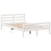 Lit bibliothèque sans matelas blanc 135x190 cm bois pin massif - Photo n°8