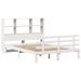 Lit bibliothèque sans matelas blanc 135x190 cm bois pin massif - Photo n°3