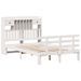 Lit bibliothèque sans matelas blanc 135x190 cm bois pin massif - Photo n°3