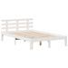 Lit bibliothèque sans matelas blanc 135x190 cm bois pin massif - Photo n°8