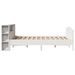 Lit bibliothèque sans matelas blanc 135x190 cm bois pin massif - Photo n°5