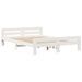 Lit bibliothèque sans matelas blanc 140x190 cm bois pin massif - Photo n°8