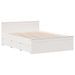 Lit bibliothèque sans matelas blanc 140x190 cm bois pin massif - Photo n°8