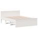 Lit bibliothèque sans matelas blanc 140x190 cm bois pin massif - Photo n°9