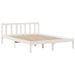 Lit bibliothèque sans matelas blanc 140x190 cm bois pin massif - Photo n°5