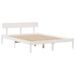 Lit bibliothèque sans matelas blanc 140x190 cm bois pin massif - Photo n°5