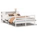 Lit bibliothèque sans matelas blanc 140x190 cm bois pin massif - Photo n°2