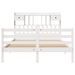 Lit bibliothèque sans matelas blanc 140x190 cm bois pin massif - Photo n°4