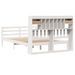 Lit bibliothèque sans matelas blanc 140x190 cm bois pin massif - Photo n°6