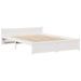 Lit bibliothèque sans matelas blanc 140x190 cm bois pin massif - Photo n°8