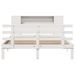 Lit bibliothèque sans matelas blanc 140x190 cm bois pin massif - Photo n°4