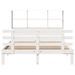 Lit bibliothèque sans matelas blanc 140x190 cm bois pin massif - Photo n°4