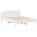 Lit bibliothèque sans matelas blanc 140x190 cm bois pin massif - Photo n°8