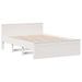 Lit bibliothèque sans matelas blanc 150x200 cm bois pin massif - Photo n°9