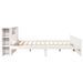 Lit bibliothèque sans matelas blanc 180x200 cm bois pin massif - Photo n°5