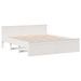 Lit bibliothèque sans matelas blanc 200x200 cm bois pin massif - Photo n°9