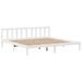 Lit bibliothèque sans matelas blanc 200x200 cm bois pin massif - Photo n°5