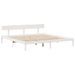 Lit bibliothèque sans matelas blanc 200x200 cm bois pin massif - Photo n°5