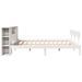 Lit bibliothèque sans matelas blanc 200x200 cm bois pin massif - Photo n°7