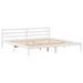 Lit bibliothèque sans matelas blanc 200x200 cm bois pin massif - Photo n°6