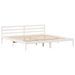 Lit bibliothèque sans matelas blanc 200x200 cm bois pin massif - Photo n°8