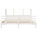 Lit bibliothèque sans matelas blanc 200x200 cm bois pin massif - Photo n°4