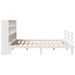 Lit bibliothèque sans matelas blanc 200x200 cm bois pin massif - Photo n°5