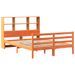 Lit bibliothèque sans matelas cire marron 120x190cm bois massif - Photo n°3