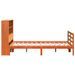 Lit bibliothèque sans matelas cire marron 120x190cm bois massif - Photo n°5