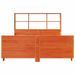 Lit bibliothèque sans matelas cire marron 120x190cm bois massif - Photo n°4