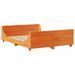 Lit bibliothèque sans matelas cire marron 120x190cm bois massif - Photo n°5