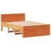 Lit bibliothèque sans matelas cire marron 120x190cm pin massif - Photo n°9