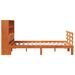 Lit bibliothèque sans matelas cire marron 135x190 cm pin massif - Photo n°5