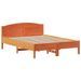 Lit bibliothèque sans matelas cire marron 135x190 cm pin massif - Photo n°8