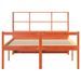 Lit bibliothèque sans matelas cire marron 135x190cm bois massif - Photo n°4