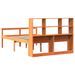 Lit bibliothèque sans matelas cire marron 135x190cm bois massif - Photo n°6