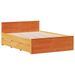 Lit bibliothèque sans matelas cire marron 140x190 cm pin massif - Photo n°8