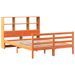 Lit bibliothèque sans matelas cire marron 140x190cm bois massif - Photo n°3