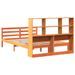 Lit bibliothèque sans matelas cire marron 140x190cm bois massif - Photo n°6