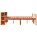 Lit bibliothèque sans matelas cire marron 140x190cm bois massif - Photo n°5