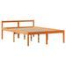 Lit bibliothèque sans matelas cire marron 140x190cm bois massif - Photo n°8